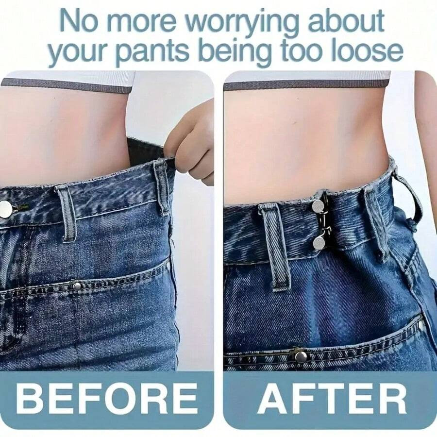Pant Waist Tightener Buttons Clip Womens Loose Jeans Brooch Pins Cincher Clip