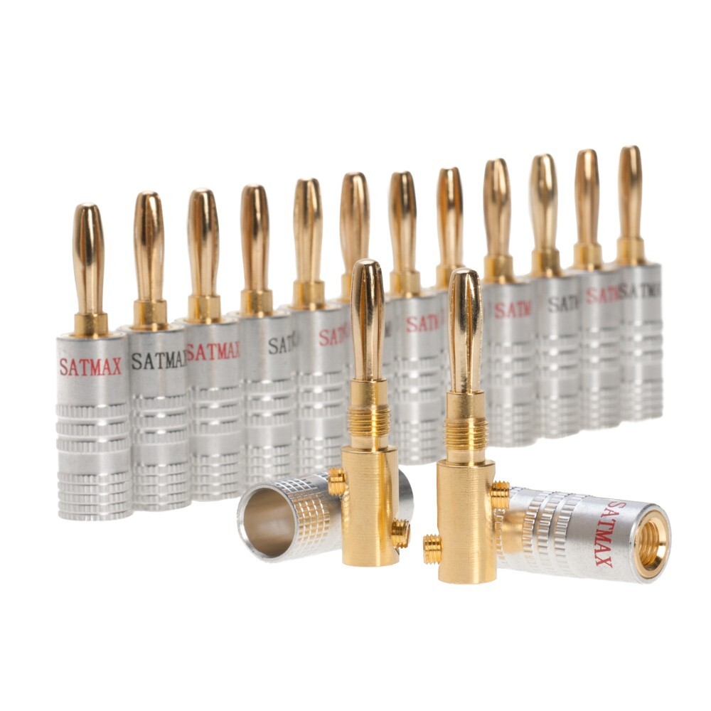 Banana Plug Dual Screw 24K Gold Plated Speaker Wire Jack Connector Multi-Pck LOT