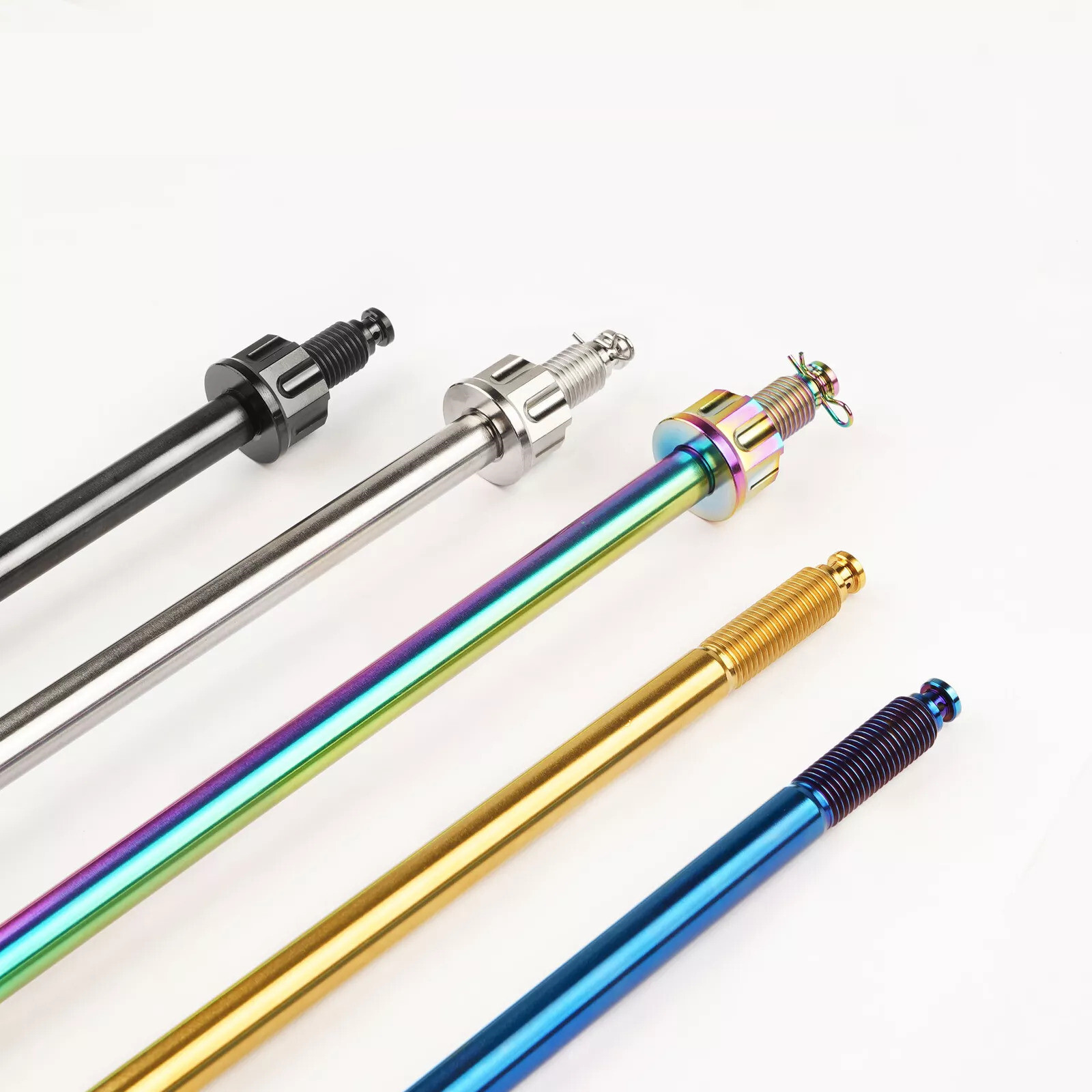 1PC Titanium M12 260/280/300/330MM Motorcycle Axis Axle Roller with Nuts P1.25