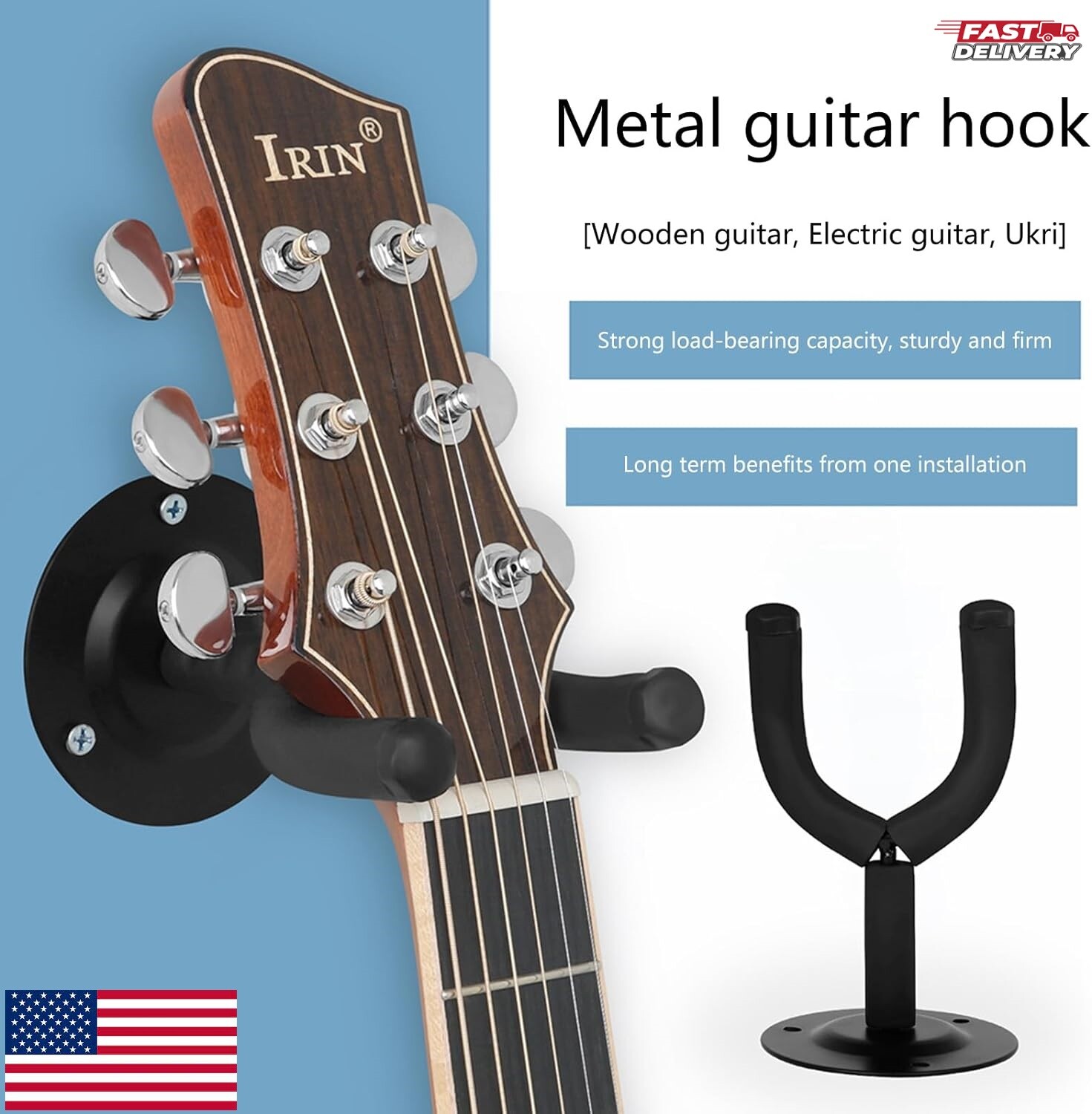 Guitar Wall Mount Hanger Universal Holder Stand Hook For Guitar  Display HO