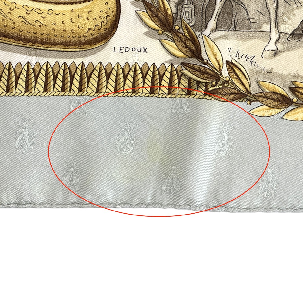 Hermes Scarf Carre90 Napoleon Silk Blue Multi Horse Knight Used