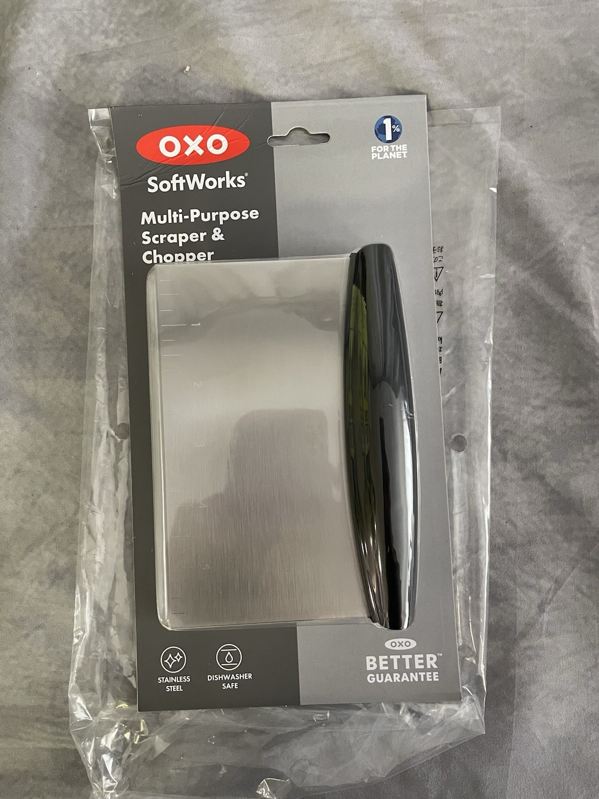 OXO SoftWorks Multi-Purpose Scraper & Chopper w/Stainless Steel Blade, Non-Slip