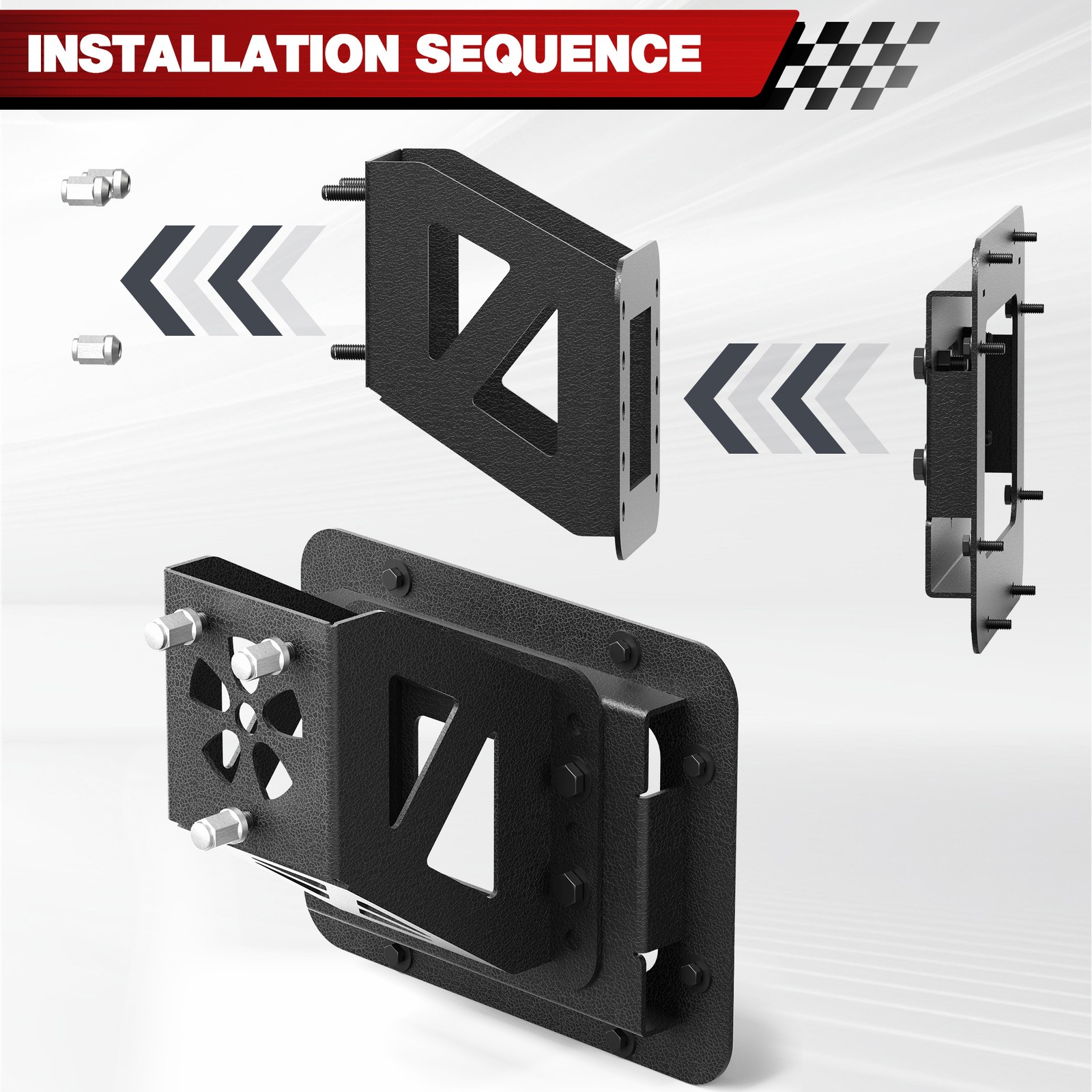 Adjustable Tailgate Spare Tire Carrier Mount Fit 2007-2018 Wrangler JK/JKU