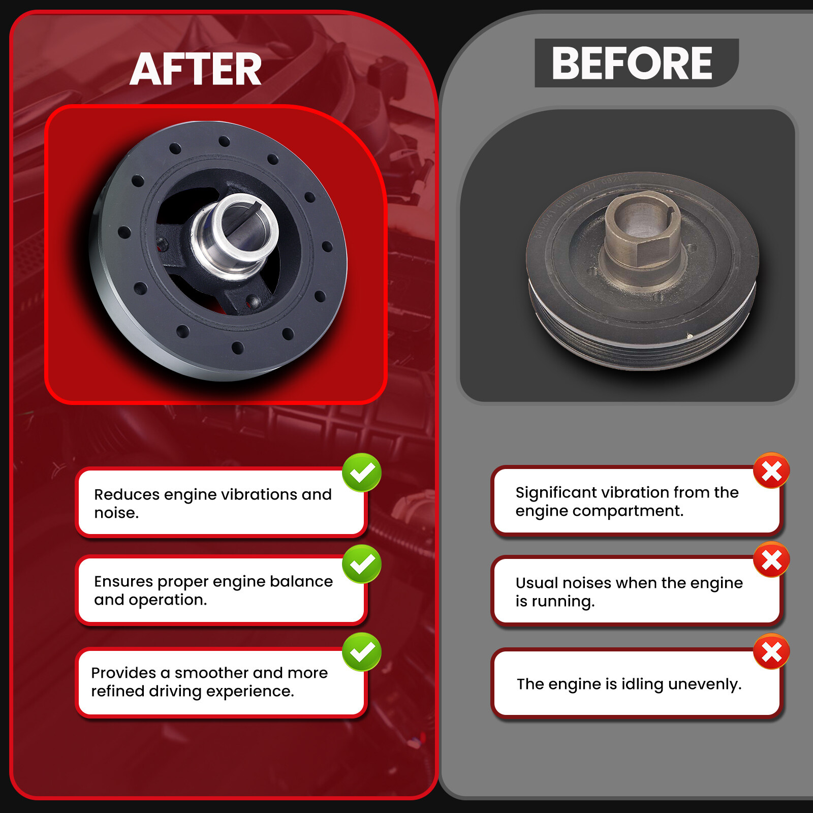 Engine Harmonic Balancer for 1969-1998 Chevrolet GMC Pontiac Oldsmobile 5.0 5.7L