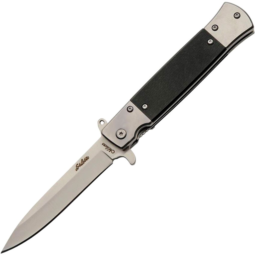 SZCO Silver G10 Stiletto Knife 4.75 in.