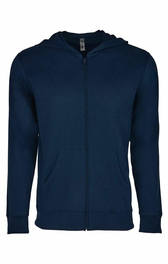 Men's Sweatshirt Hoodie Lightweight "NEXT LEVEL" Full Zip Hooded Jacket -Unisex