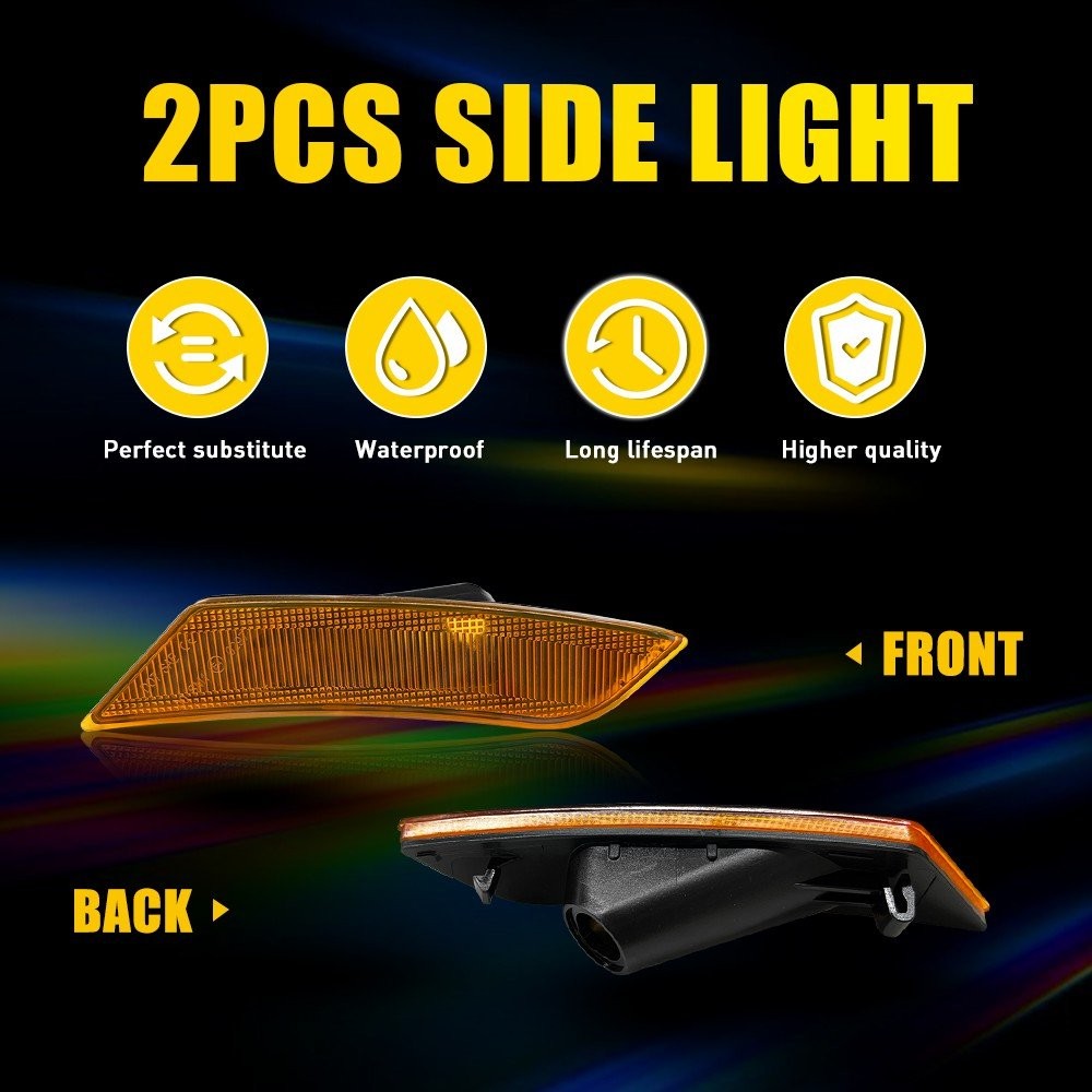 For 2017-2024 Cadillac XT5 Amber Front Fender Side Marker Light LED GM2551199 2x