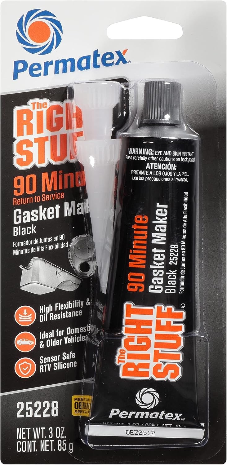 25228 The Right Stuff 90 Minute Black Gasket Maker, 3 oz, 1 Count (Pack of 1)