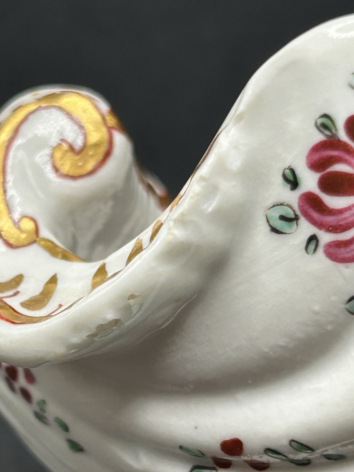 VTG Antique Samson of Paris Fotted Hand Painted Salt Cellar Trinket Dish