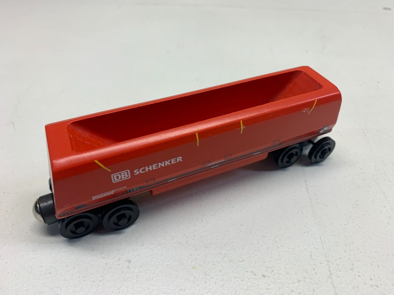 Wooden Whittle Shortline Railroad Red DB SCHENKER train car - Excellent