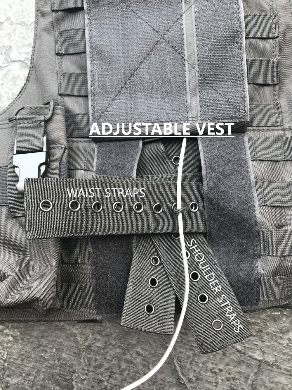 Tactical Vest Plate carrier- Black w/ 2 Curved 8x10 Plates & Pouches Included