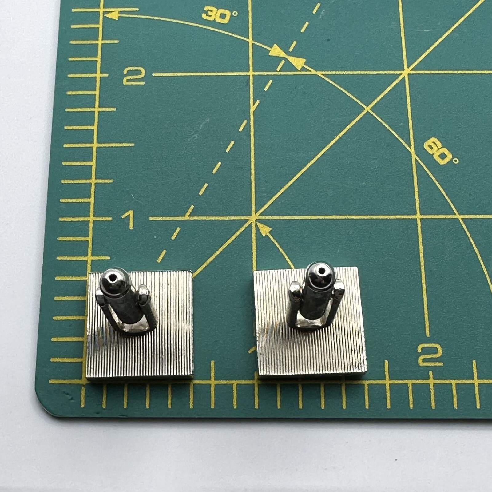 Modernist Black White Cufflinks Onyx Mother Of Pearl Square Geometric Pair