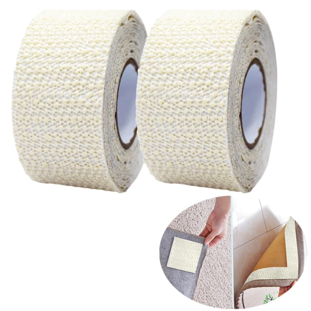 Anti-Slip Rug Tape Gripper, 0.16x9.8 FT (2" x 118") Double-Sided Carpet Gripp...