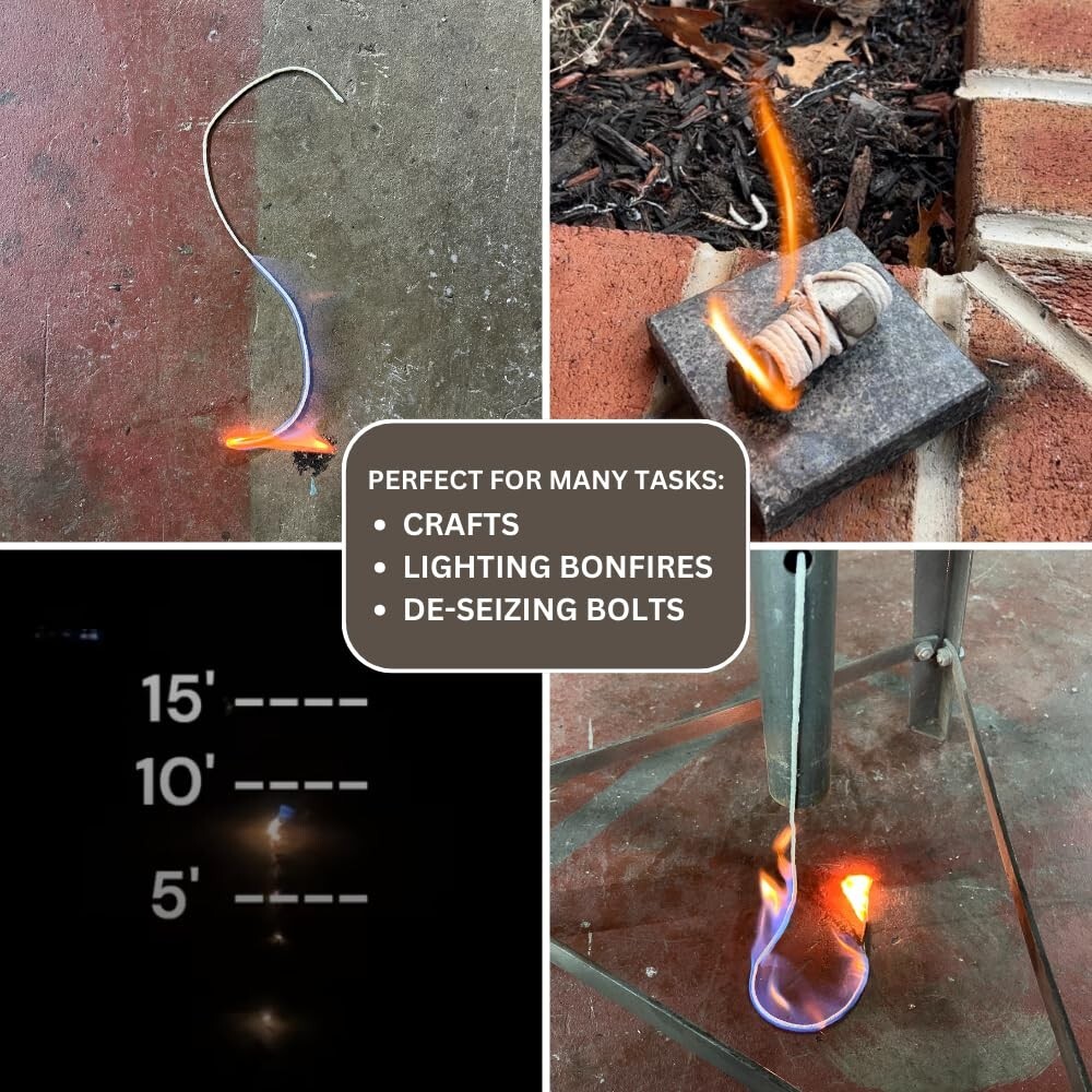 Non-Pyro Slow-Burn Fire Fuse for Crafts, Mechanic Applications, and Fire Safety