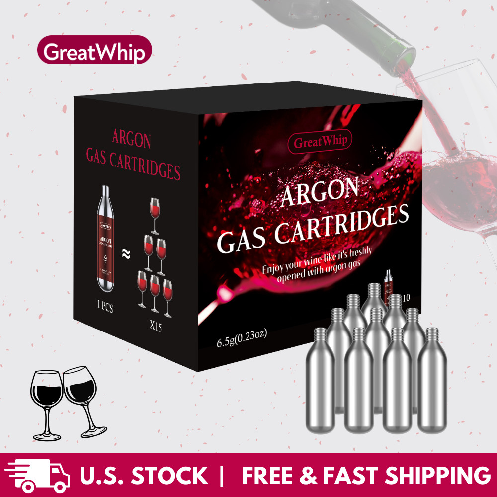 Argon Gas Capsules 10PCS for Coravin Wine Preservation System GreatWhip