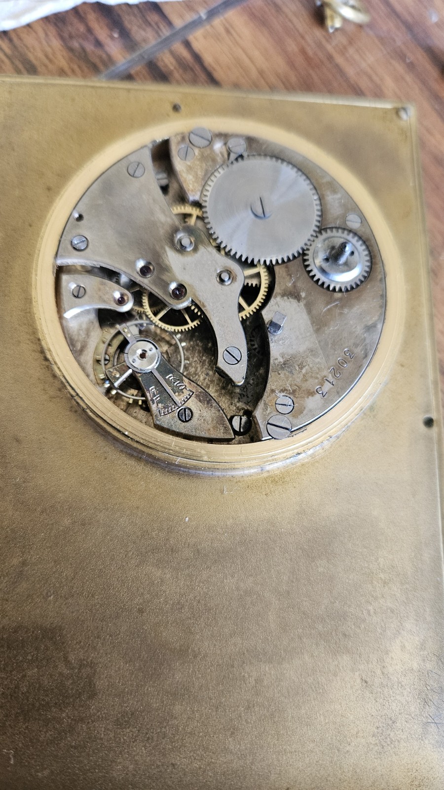 Vintage Art Desk Clock Swiss Marble Base Working