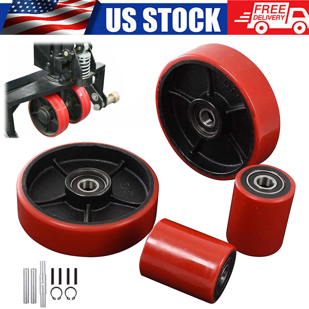 Pallet Jack Lift Truck Steer Load Wheels Replacement Kits with Bearings ID 20mm