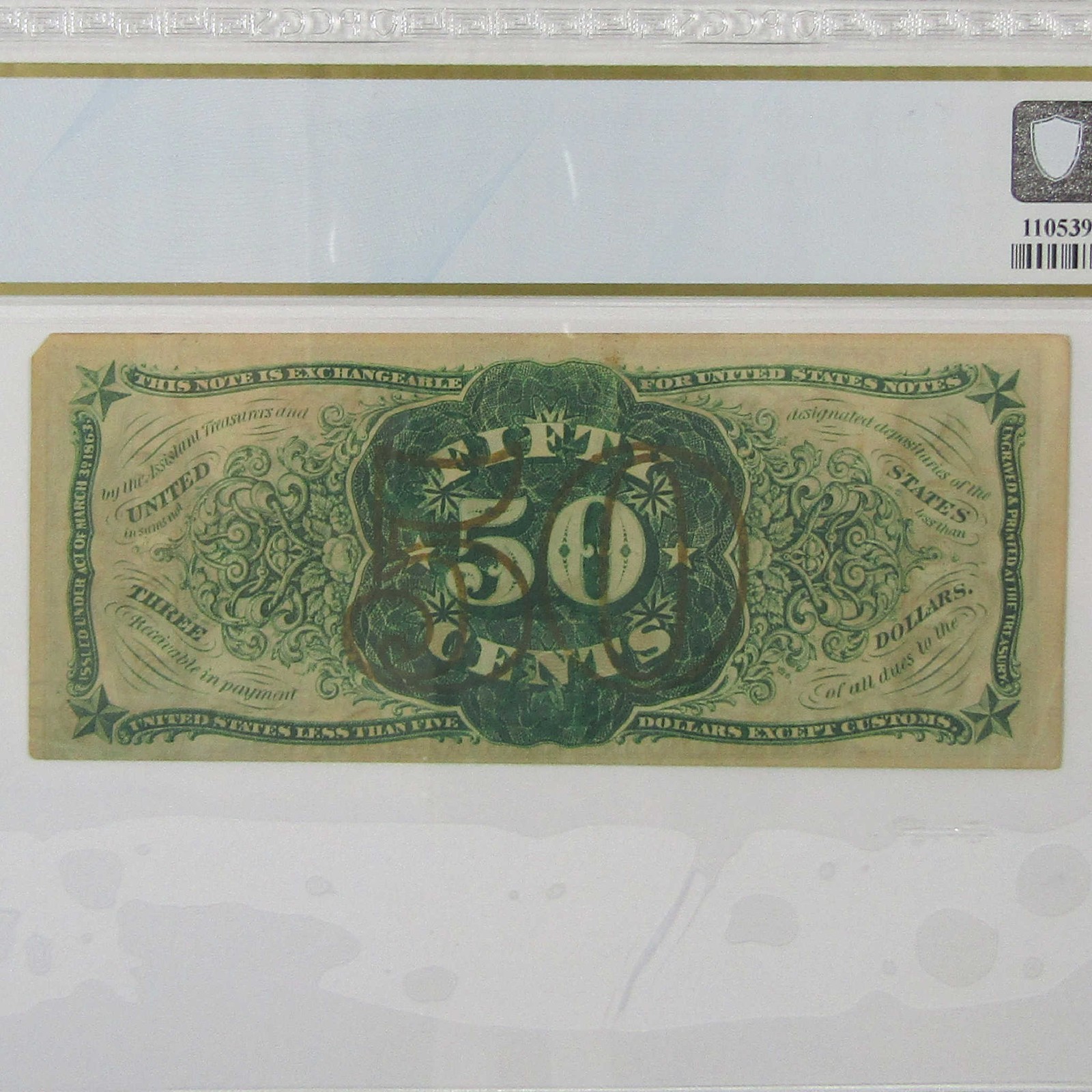 50c Fractional Note Third Issue FR1342 About Unc 50 PCGS SKU:I23286