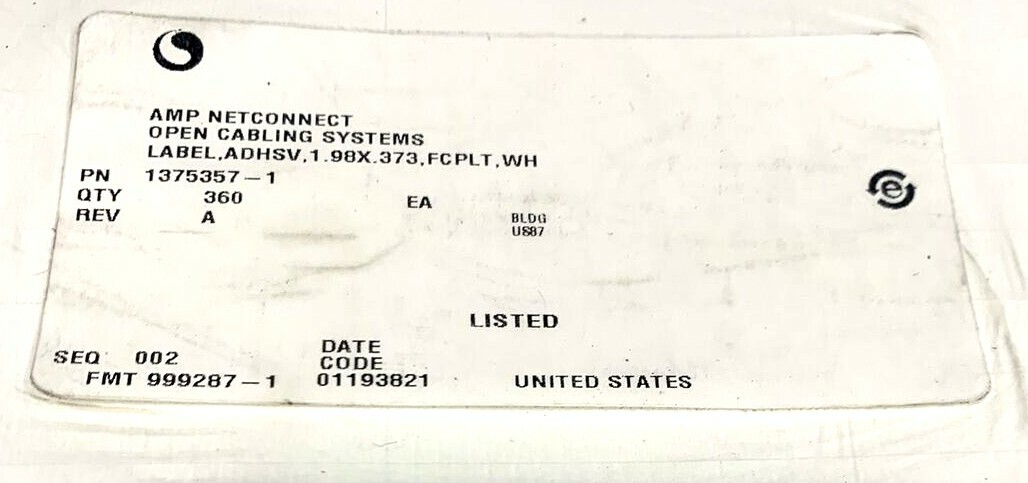 CommScope Adhesive Label Sheets 6524 1375357