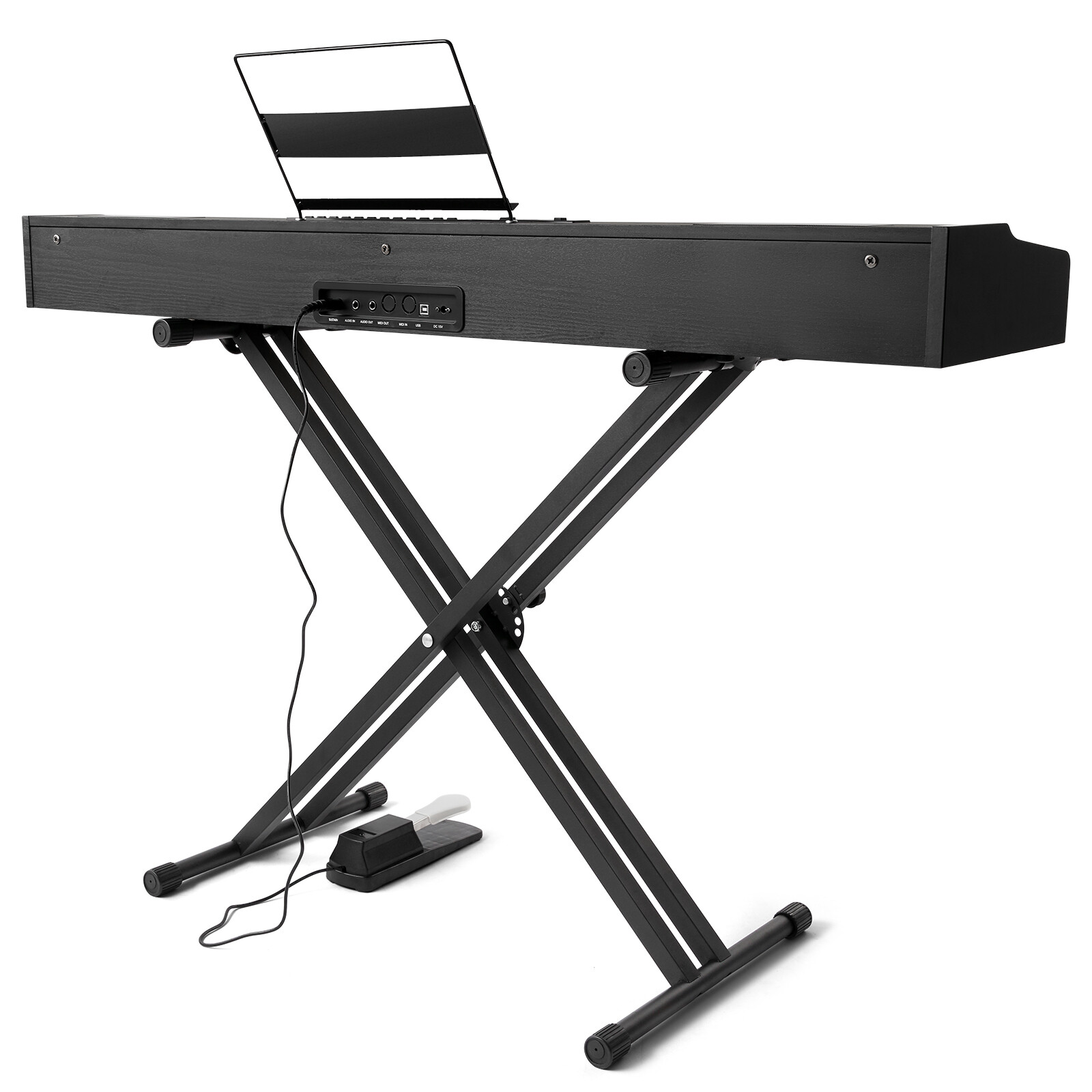 Black 88Key Full Weighted Hammer Action Digital Piano Keyboard w/Pedal,Stand,Bag