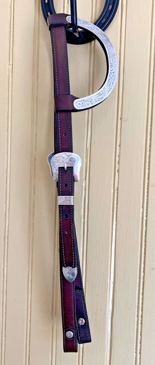 VOGT Sterling Silver Horse Show SLIDING ONE EAR HEADSTALL Leather Western Bridle