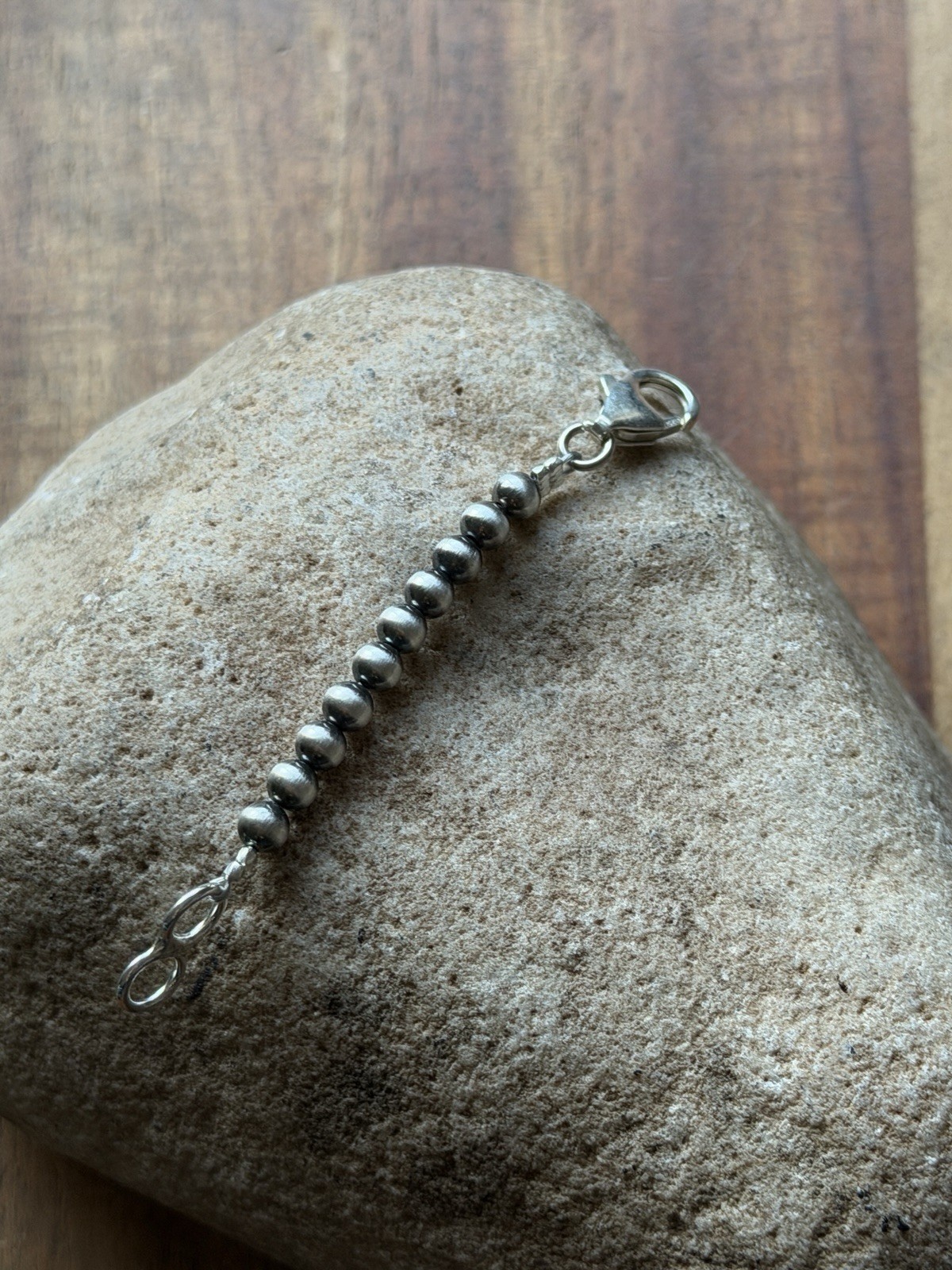 Necklace Chain Extender Sterling Silver Pearls Bead 4mm 2 Inch Lobster Clasp