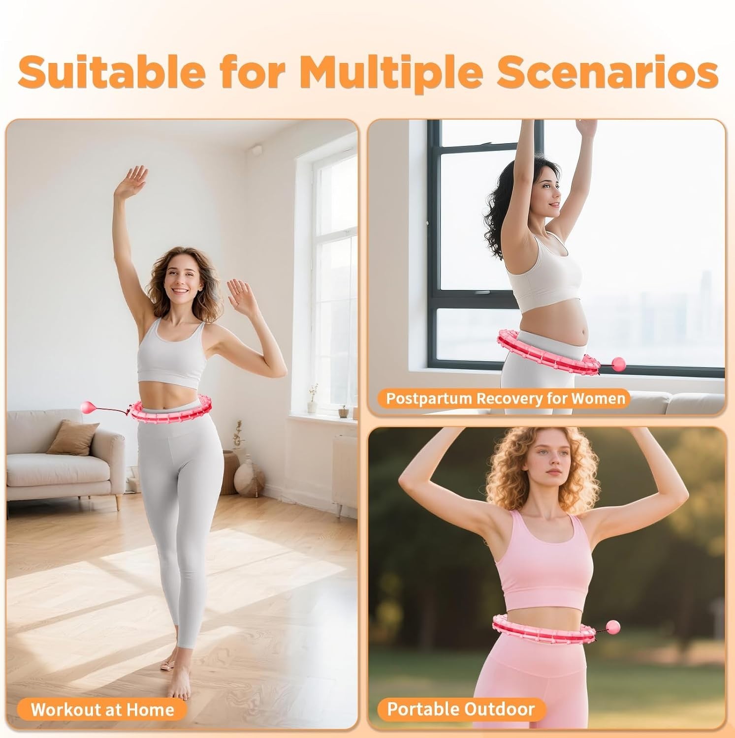 Infinity Adjustable Hoop Fit Plus Size 65", Weighted Hoops for Adults Weight ...