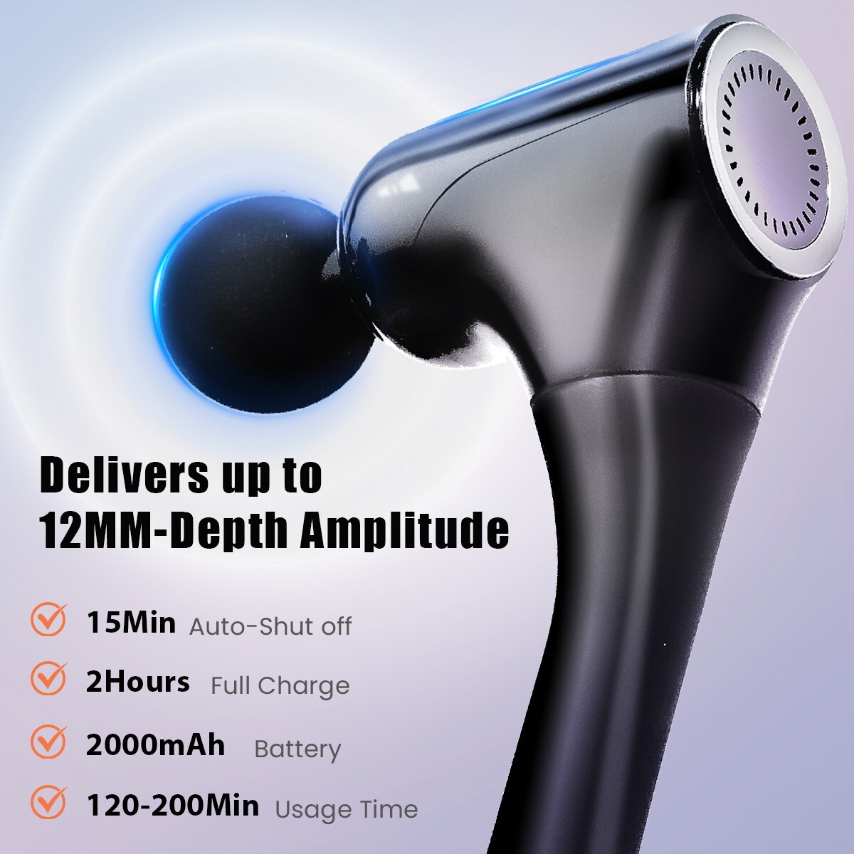 iKyoor Massage Gun Brushless Exended Handle Deep Tissue Electric Massage Hammer