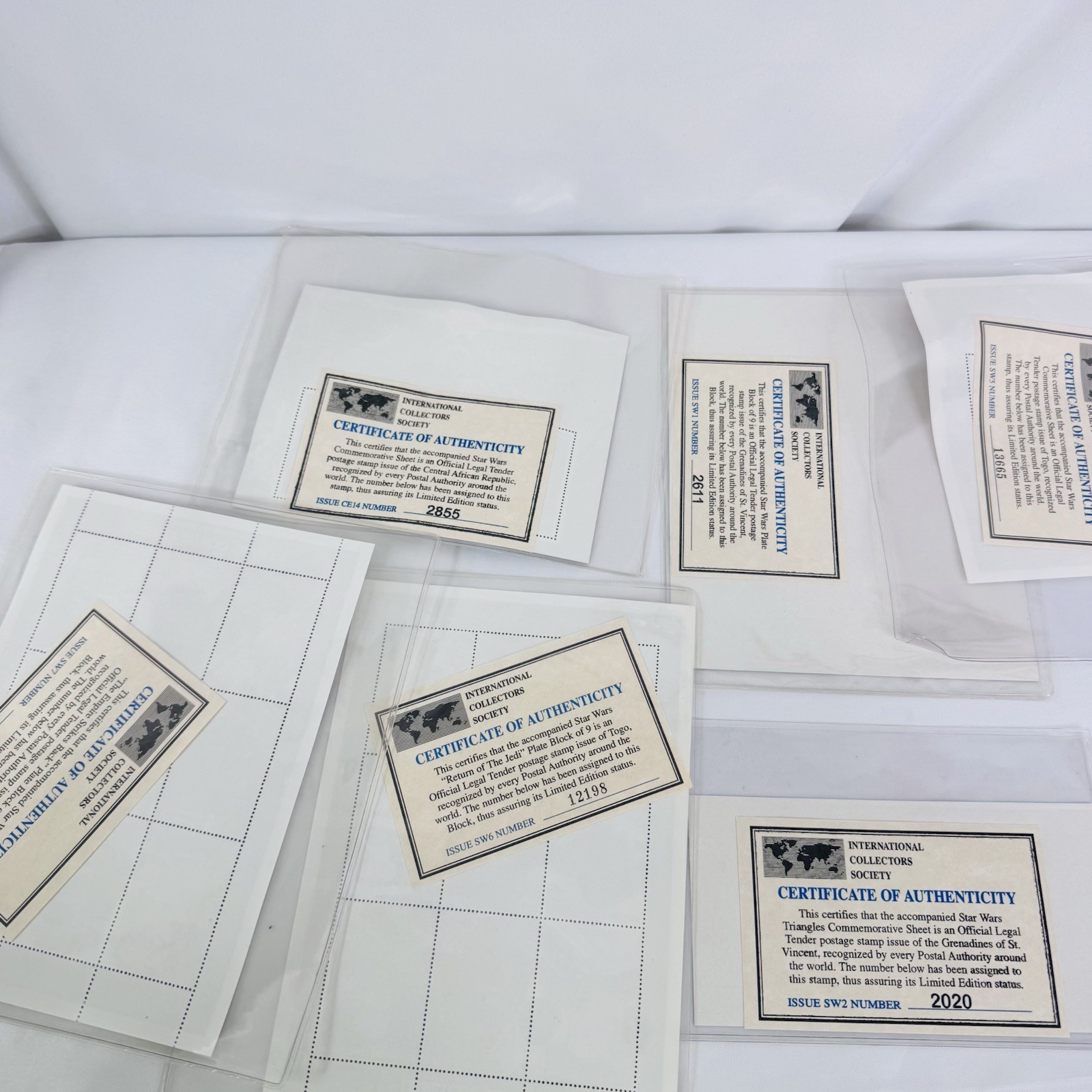 St. Vincent Togo Star Wars Stamps 1st Day Issues Lot Commemorating the Trilogy