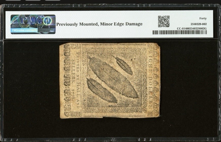 1778 American Revolution Continental Currency, Colonial Bank Note CC-81 PMG XF40