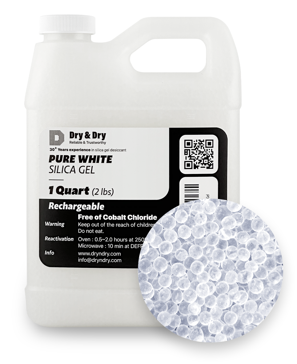 1 Quart(2 LBS) White Silica Gel Beads-Rechargeable