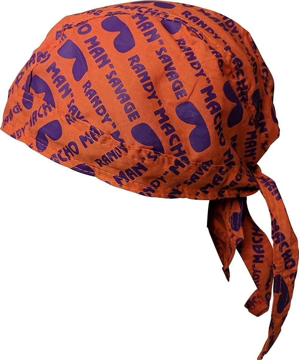 Macho Man Randy Savage Orange Print Bandana New