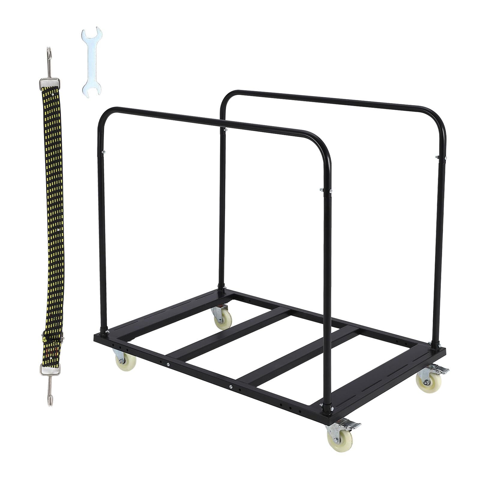 Folding Table Cart Rack 1500 LBS Panel Dolly Cart w/5" Swivel Casters Heavy Duty