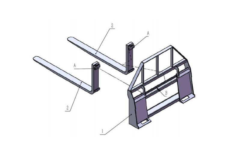 AGT 48in Pallet Fork Frame Skid Steer Attachment Quick Attach Mount Heavy Duty