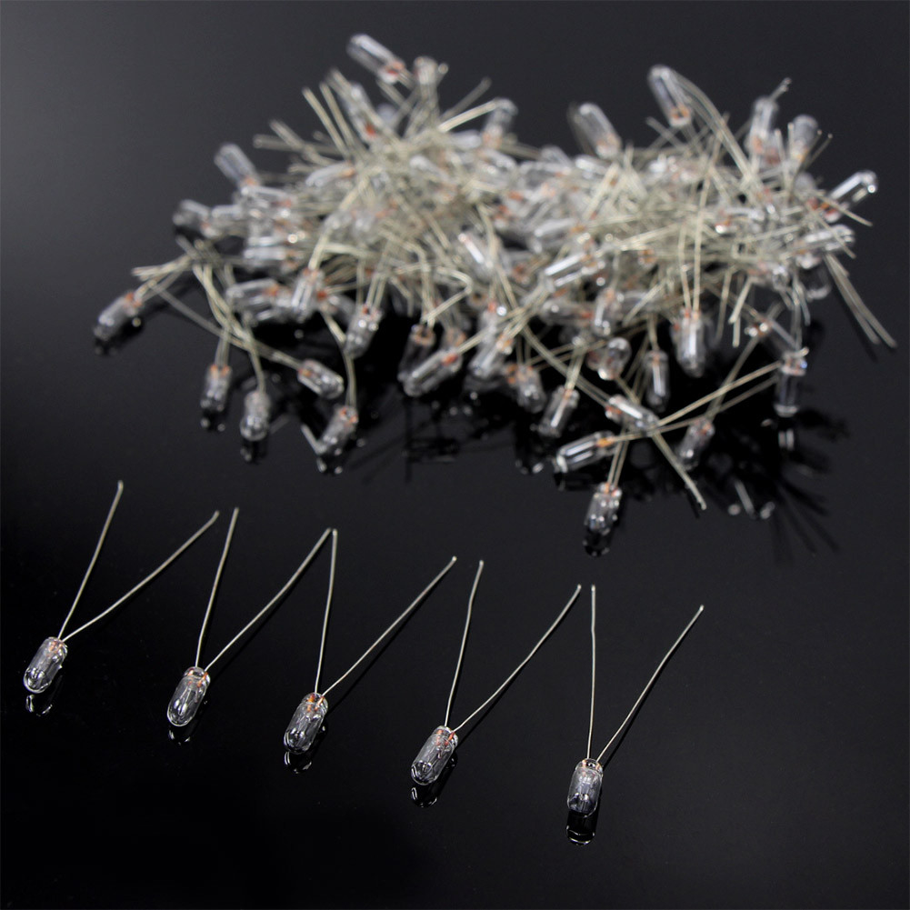 100pcs 3mm 12V Clear Mini Bulbs Grain of Wheat Bulbs Warm White Light MP02W