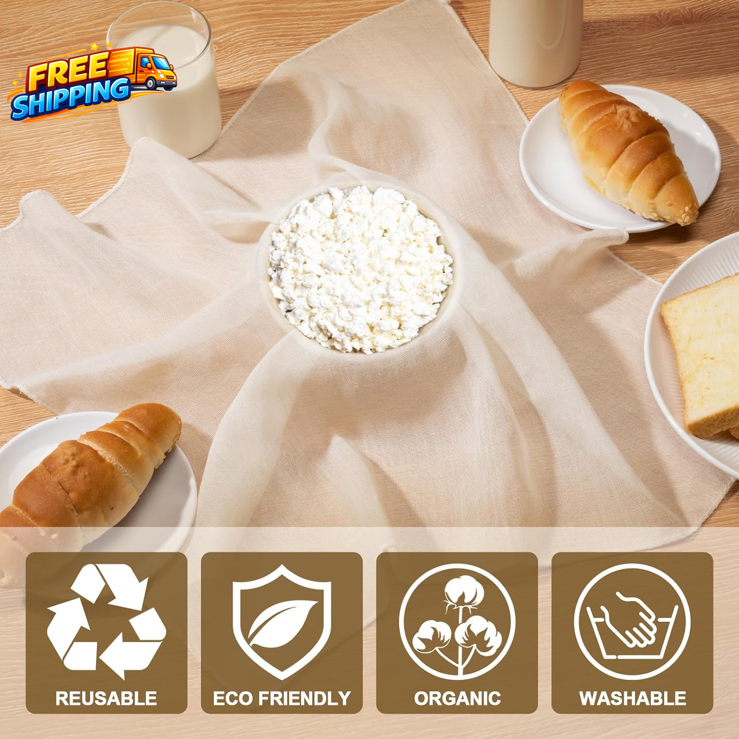 Cheese Cloths for Straining 6PCS 20X20 Inch Grade 100 Cheese Cloth Reusable Wash