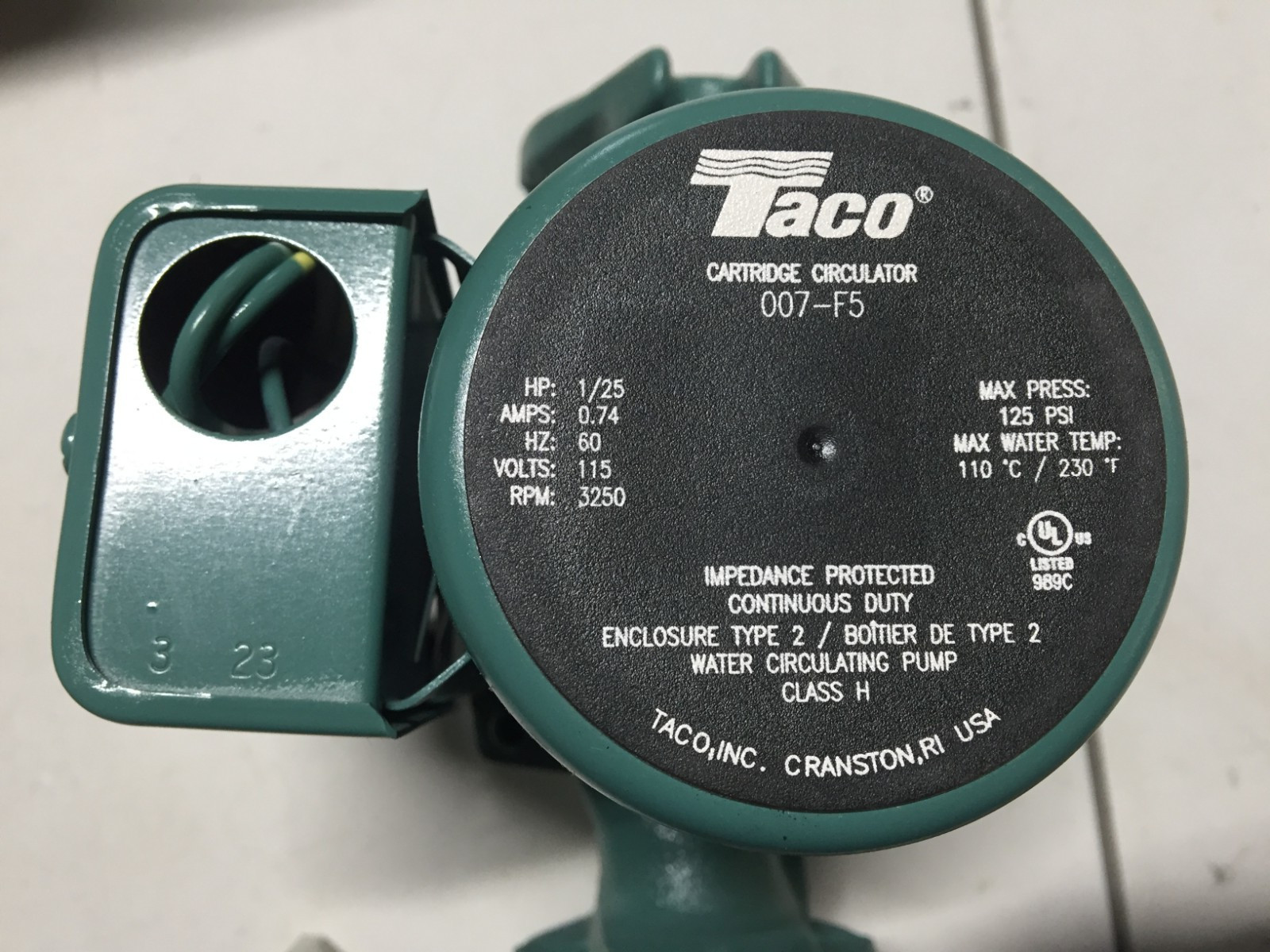 NEW OEM Taco 007-F5 Cast Iron Circulator, 1/25 HP (See Description)