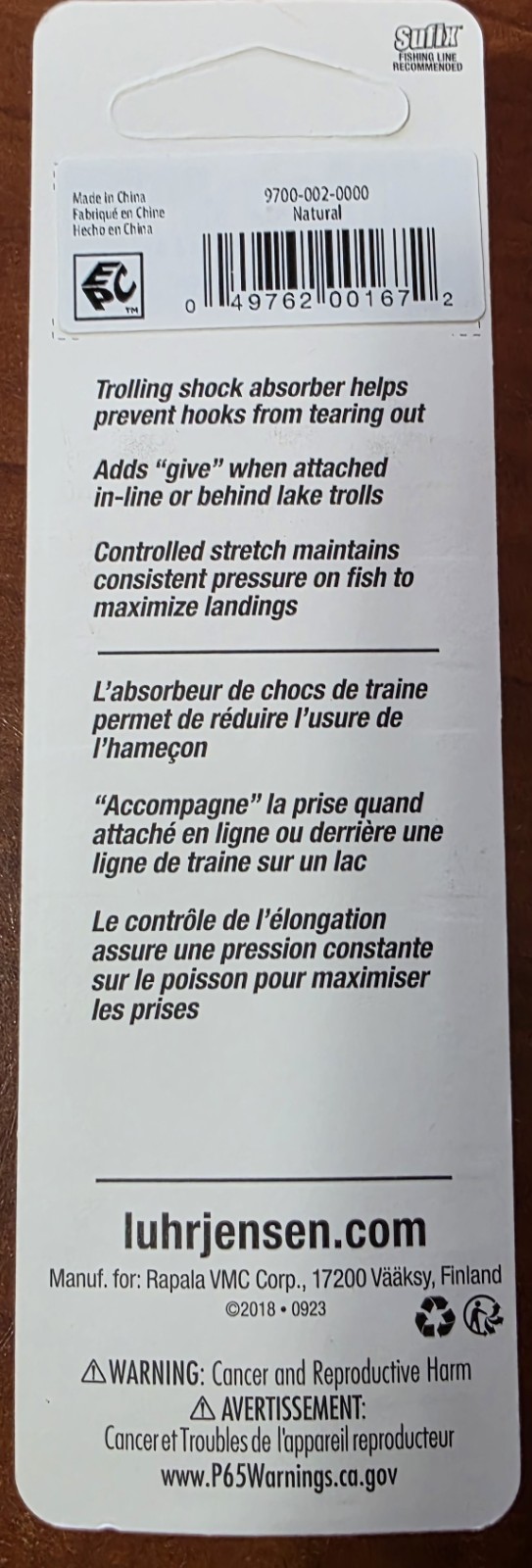 Luhr-Jensen Trout Rubber Snubber Trolling Shock Absorber 6-1/2" 18lb Natural 2Pk