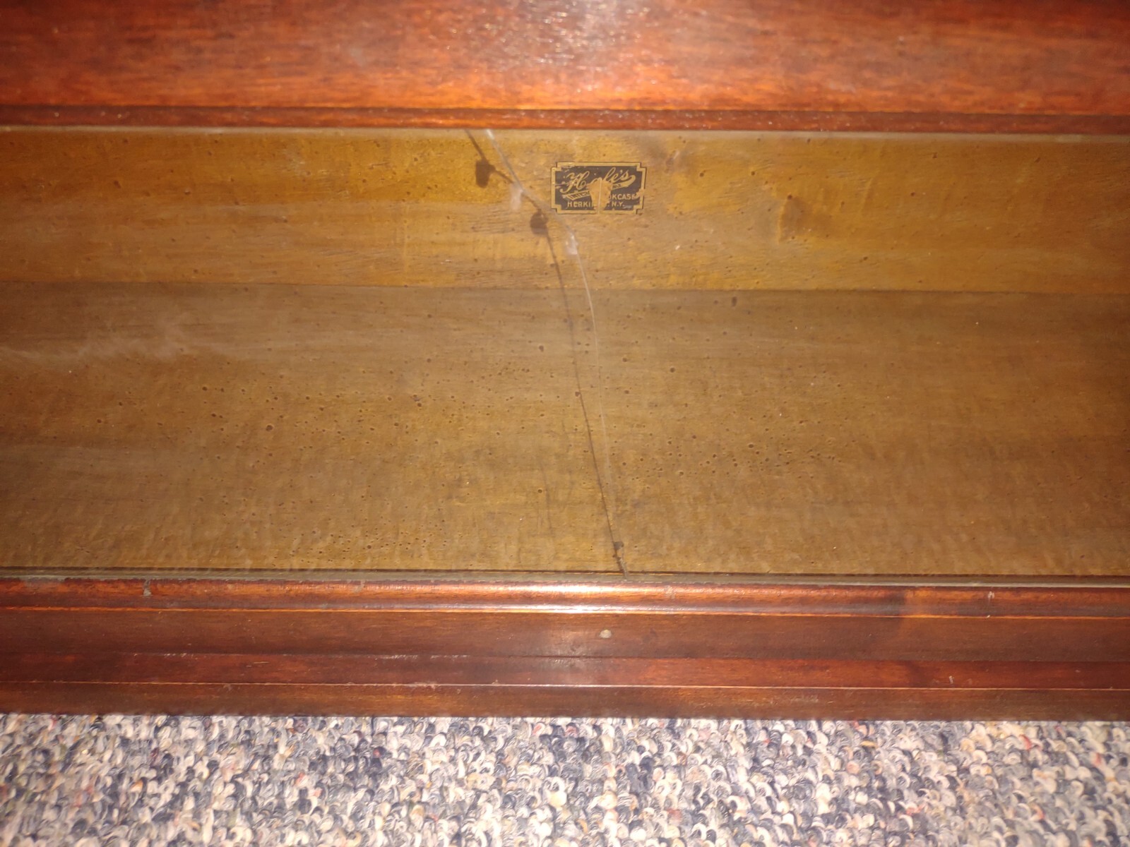 Antique Mahogany Hale Barrister Bookcase ONE Section & Glass Door ONLY