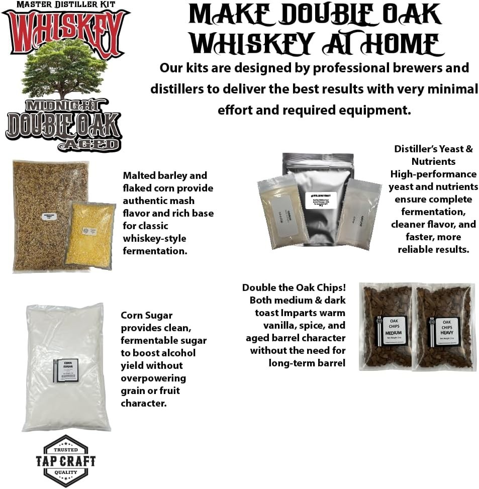 Midnight Double Oak Aged Whiskey Recipe Mash Kit