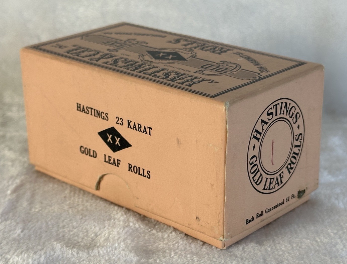 RARE NOS Vintage 1959 Hastings & Co. 23K Gold Leaf 1” Rolls w/ Original Box USA