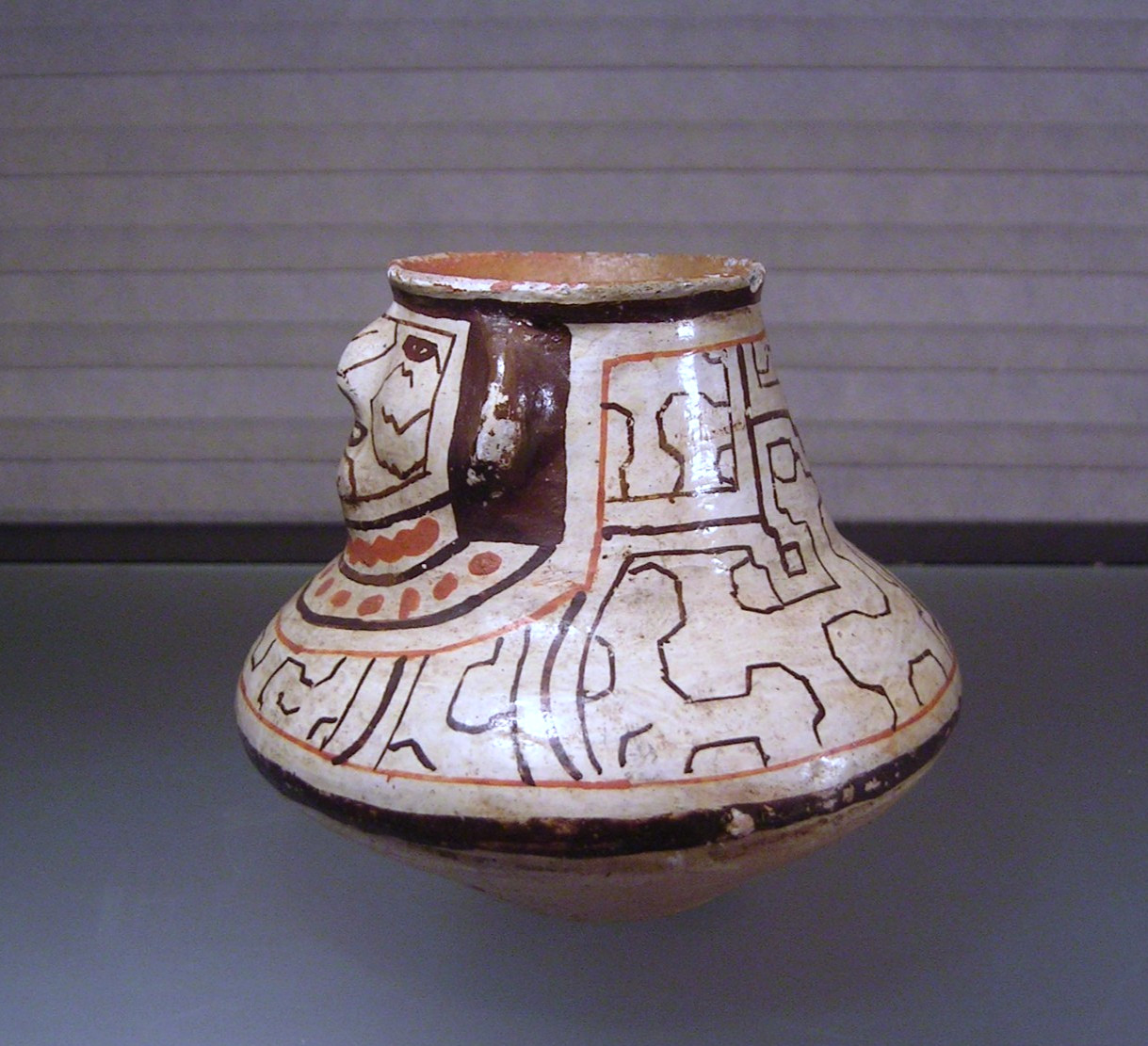 Vintage Shipibo Conibo Pottery Peruvian Effigy Water Vessel