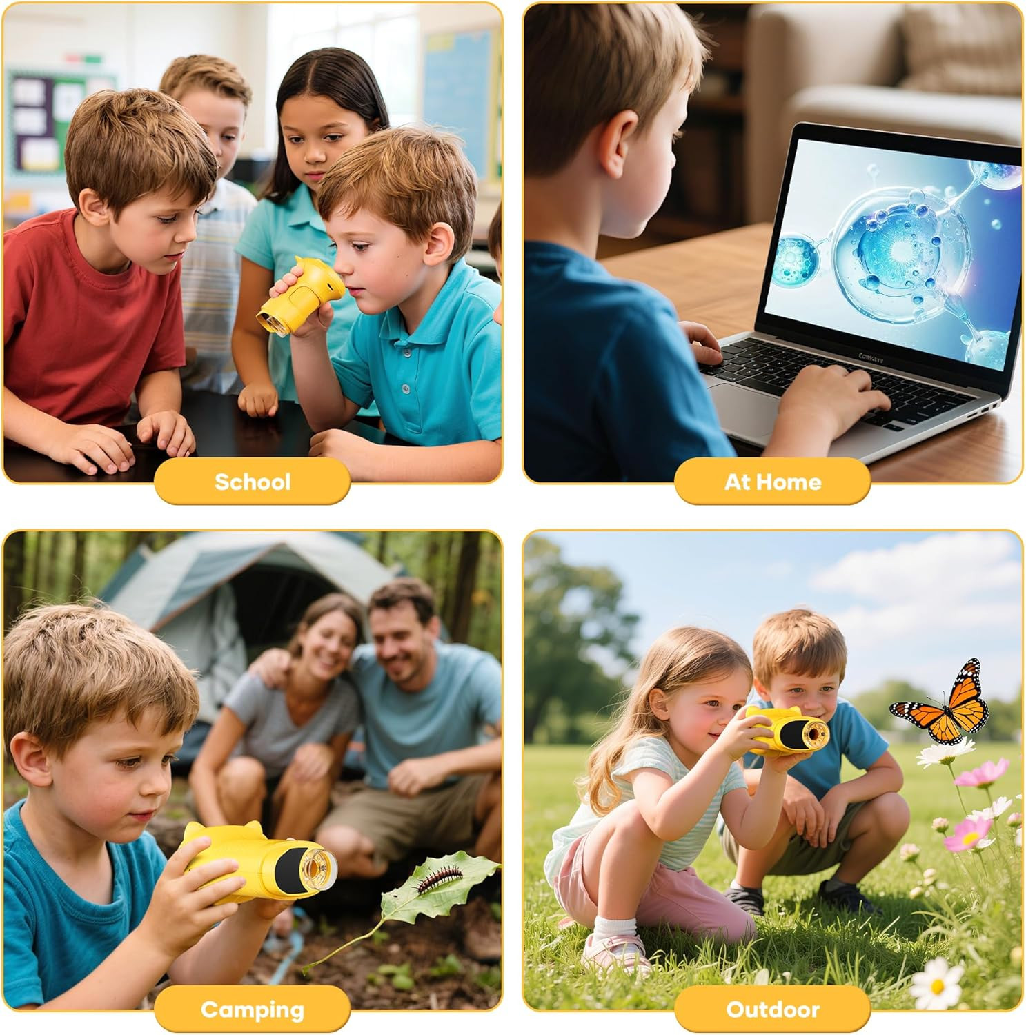 1000X Handheld Digital Microscope for Kids : Wonderquest Microscope with 2.0" IP