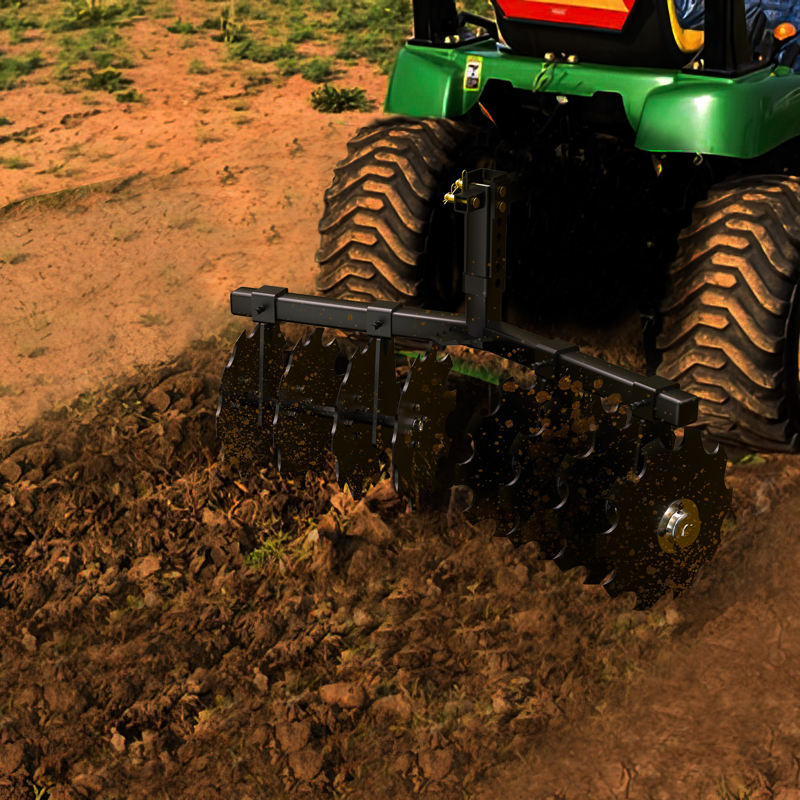 32" Cut Width Disc Plow Harrow W/ Universal 2" Receiver Mount for ATV/UTV Heavy