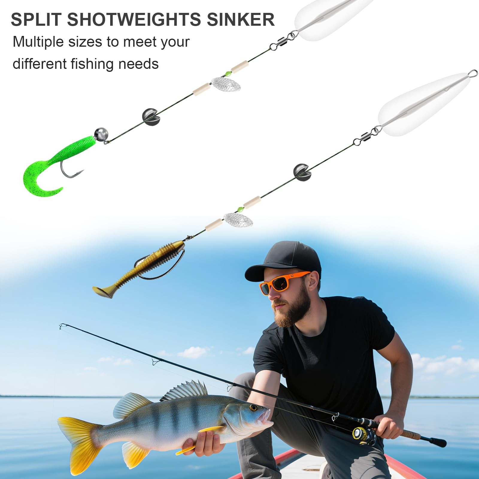 100/150Pcs Split Shot Fishing Weights – Premium Removable Fishing Sinkers,5/6 Si