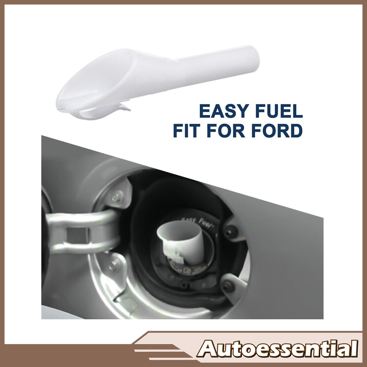 White Capless Fuel Funnel Gas Filler Spout For 09-20 Ford Lincoln 8U5Z-17B068-B