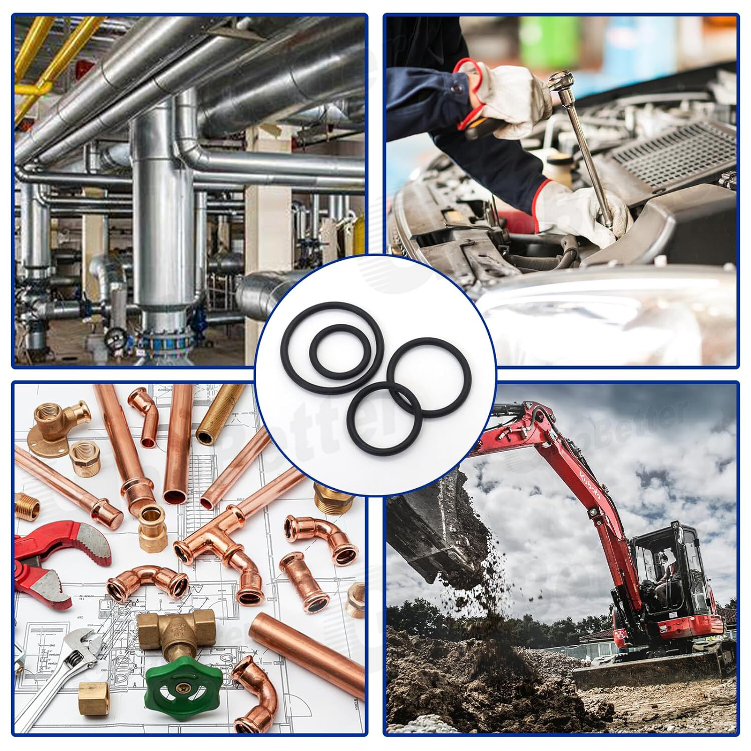 419pcs Universal O Ring Assortment Metric Oil Proof Kit 32 Size O-Ring Rubber