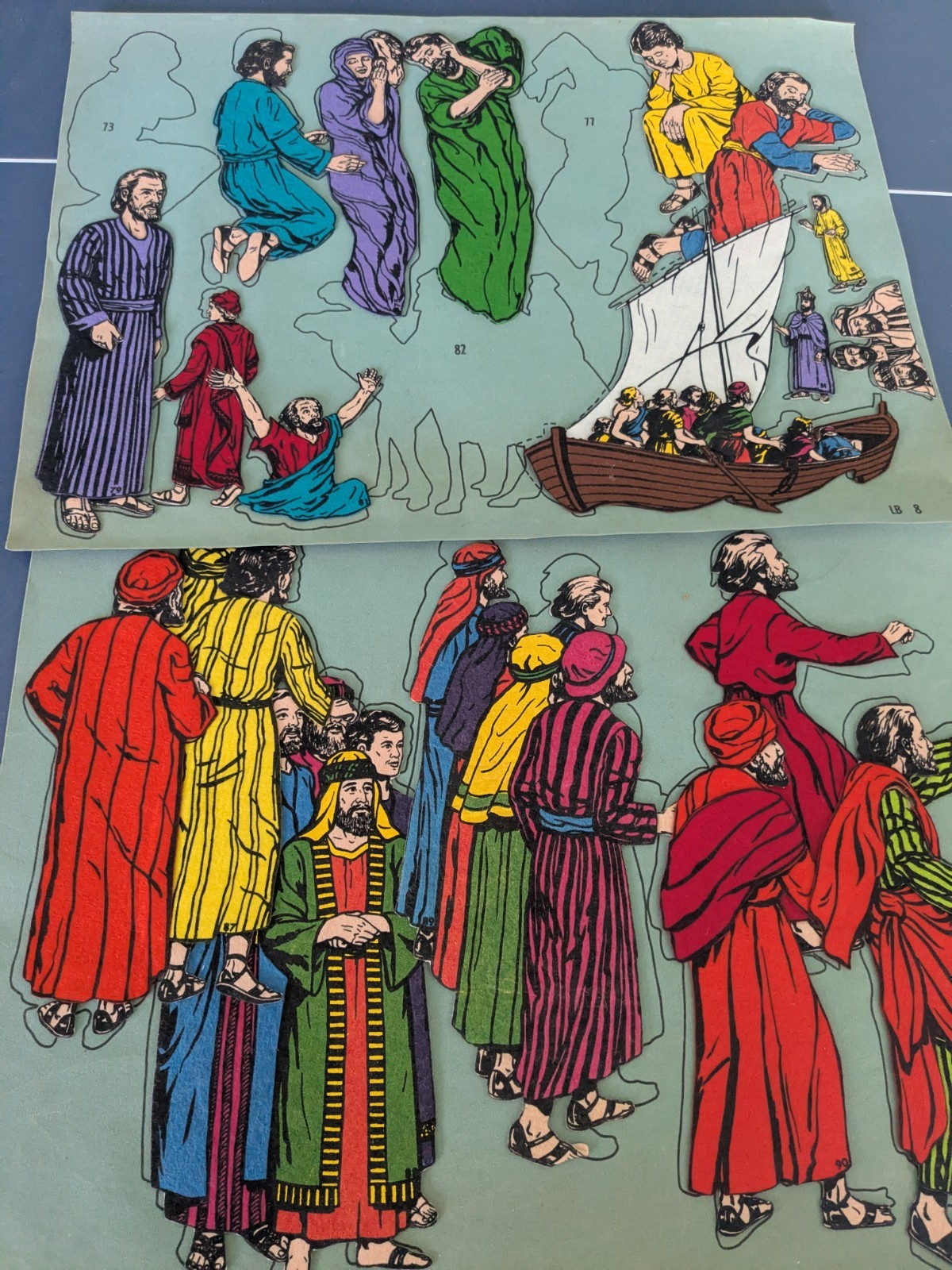 Vintage Huge Lot Of 1017 Pieces Of Felt Flannel Graph Sunday School