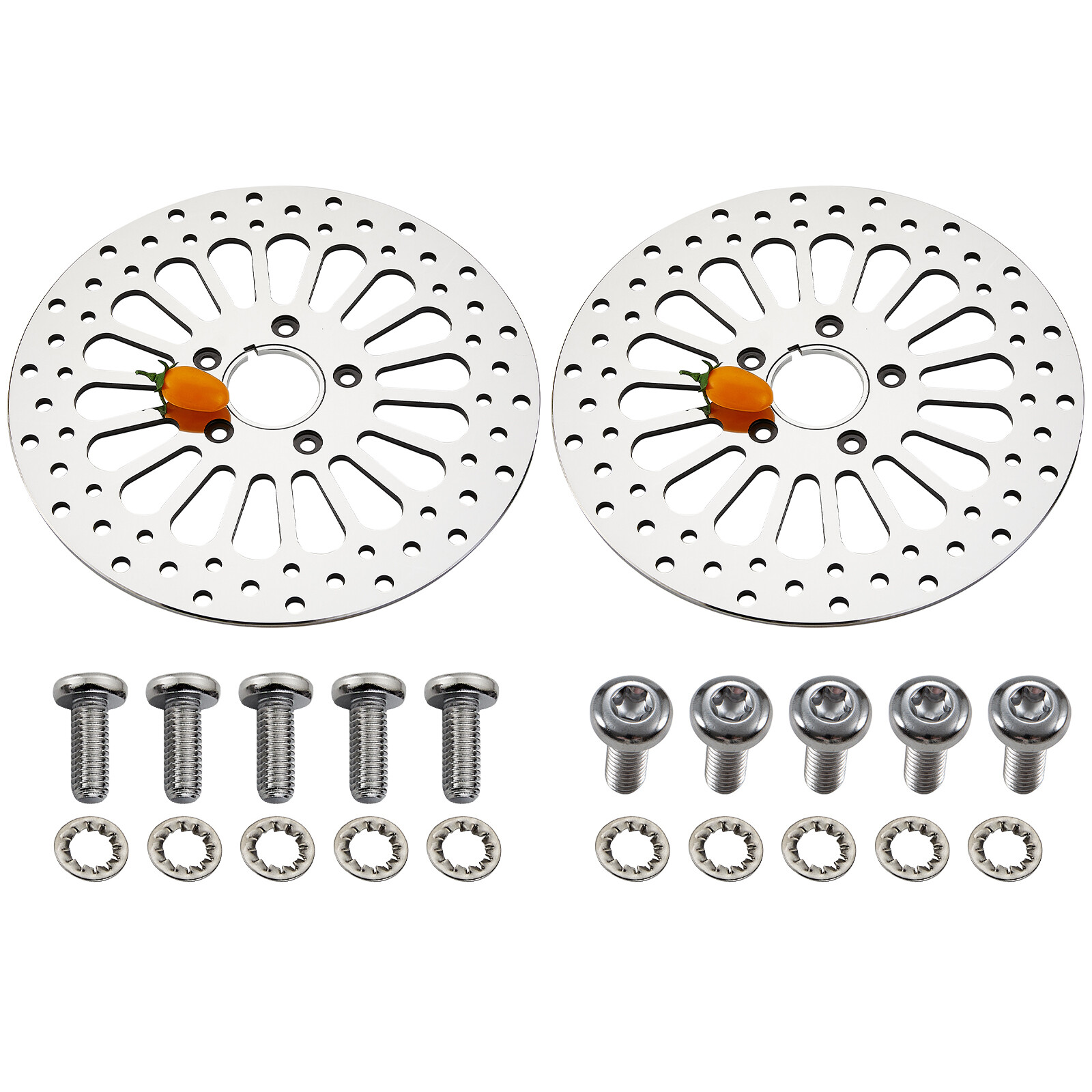2Pcs 11.5" Front Brake Rotors Polished for Harley Touring Softails Sportsters