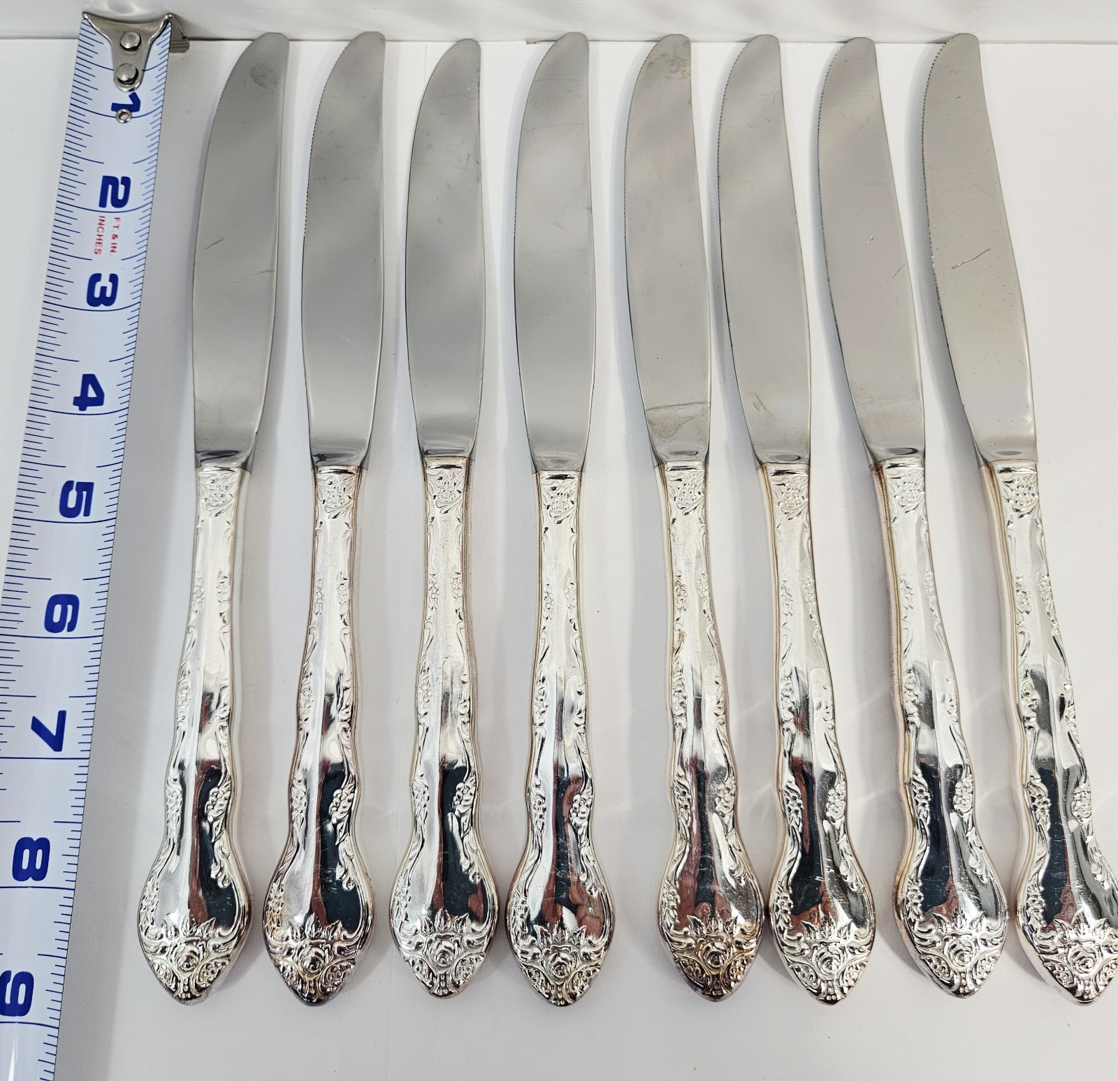 66 pc International Silverplate Abbey Rose Full Service for 12 + 6 Serving Korea